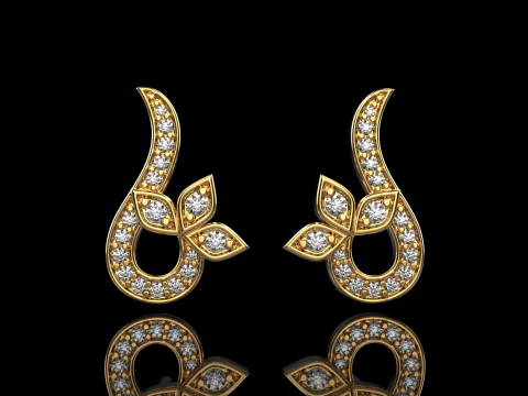 Boucle d'oreille mod&egrave;le 987 Modèles 3D en vedette