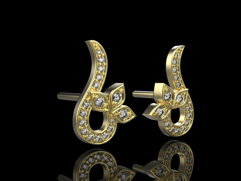 Stud earring model 987 3D Принт Модель