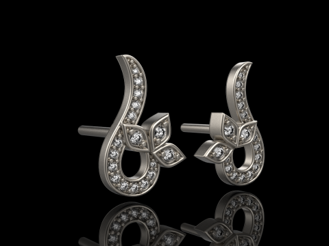 Stud earring model 987 3D Принт Модель