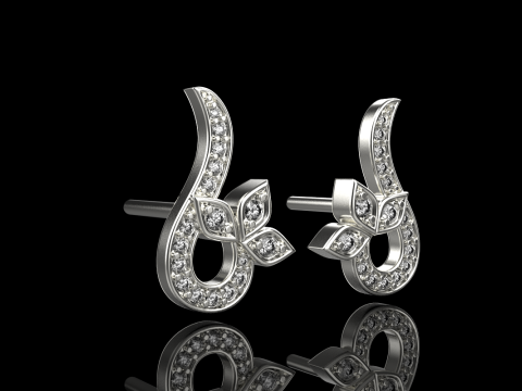 Stud earring model 987 3D Принт Модель