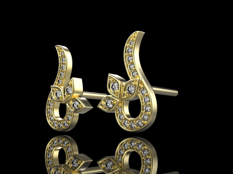 Stud earring model 987 3D Принт Модель