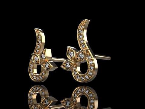 Stud earring model 987 3D Принт Модель