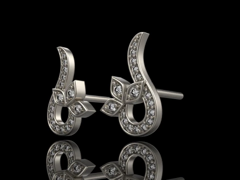 Boucle d'oreille mod&egrave;le 987 Modèles 3D en vedette