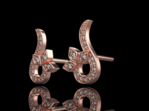 Stud earring model 987 3D Принт Модель