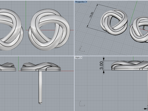 Stud earring model 986 Modelo de impresión 3D