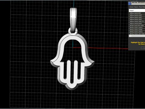 Hamsa pendant model 985 3D Print Model