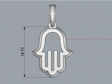 Hamsa pendant model 985 3D Print Model