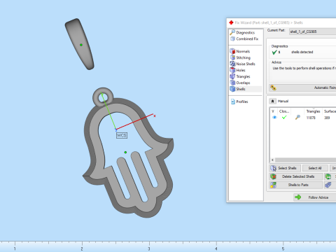 Hamsa pendant model 985 Modèles 3D en vedette