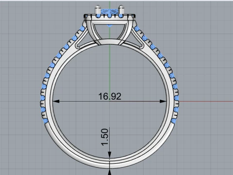Engagement ring model 984 3D Print Model