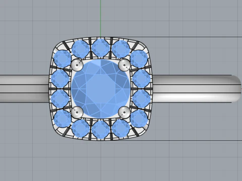 Engagement ring model 983 3D Print Model