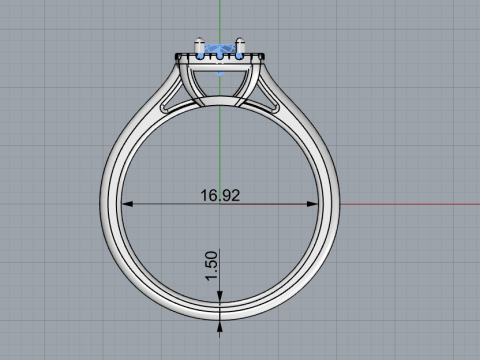 Engagement ring model 983 Modèles 3D en vedette
