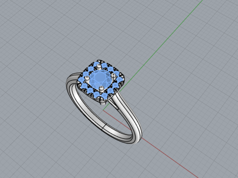 Engagement ring model 983 Modèles 3D en vedette