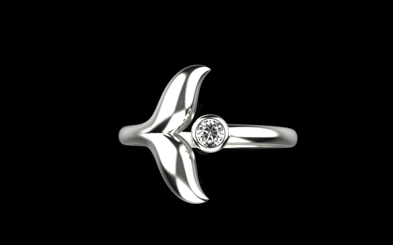 Whale tail ring model 982 3D प्रिंट मॉडल .c4d .max .obj .3ds .fbx .stl .blend