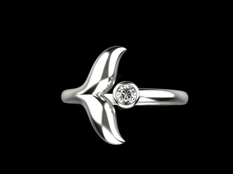 Whale tail ring model 982 Modèles 3D en vedette
