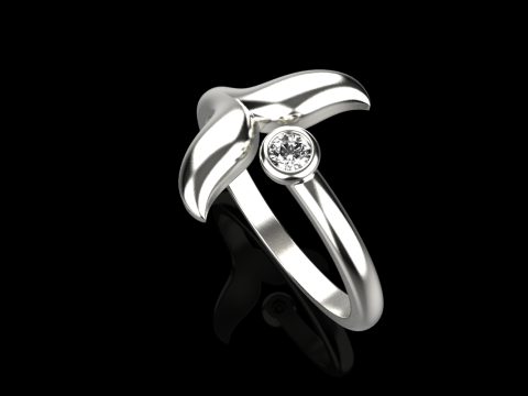 Whale tail ring model 982 3D प्रिंट मॉडल