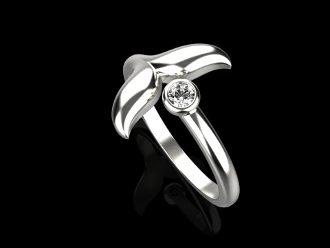Whale tail ring model 982 3D Print Model