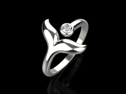 Whale tail ring model 982 3D प्रिंट मॉडल