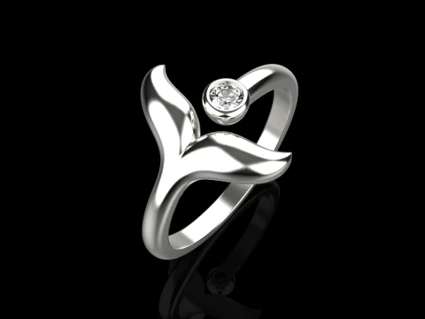 Whale tail ring model 982 3D Print Model