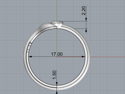 Whale tail ring model 982 3D प्रिंट मॉडल
