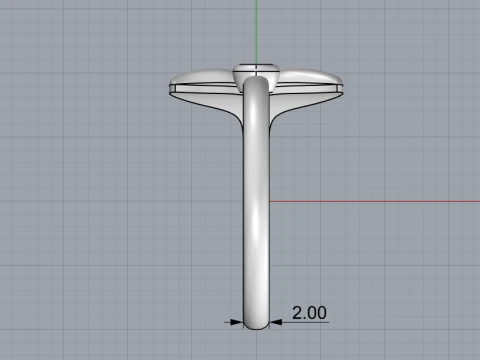 Whale tail ring model 982 3D Print Model