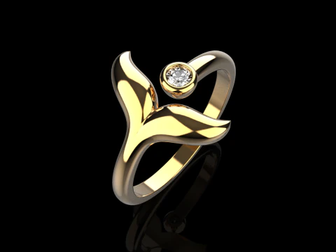 Whale tail ring model 982 3D Print Model