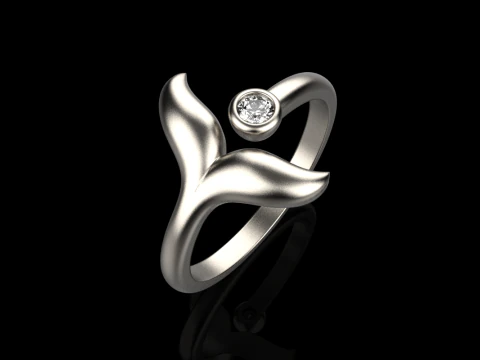 Whale tail ring model 982 3D Print Model