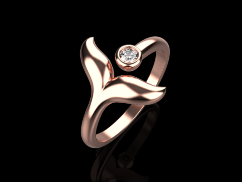 Whale tail ring model 982 3D प्रिंट मॉडल