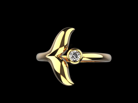 Whale tail ring model 982 3D Print Model