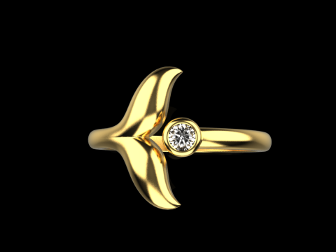 Whale tail ring model 982 3D प्रिंट मॉडल