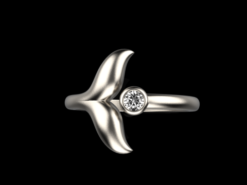 Whale tail ring model 982 3D प्रिंट मॉडल