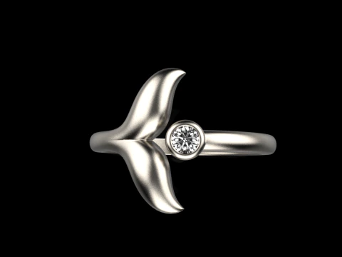 Whale tail ring model 982 3D Print Model