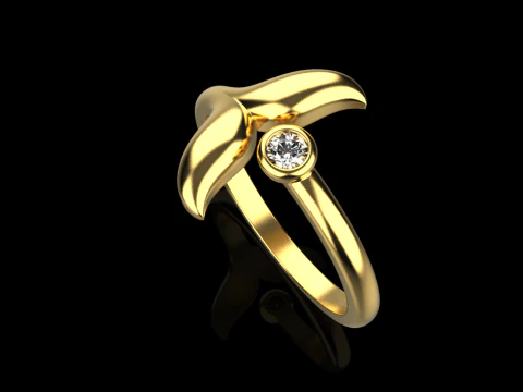 Whale tail ring model 982 3D Print Model