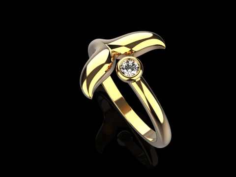 Whale tail ring model 982 3D Print Model