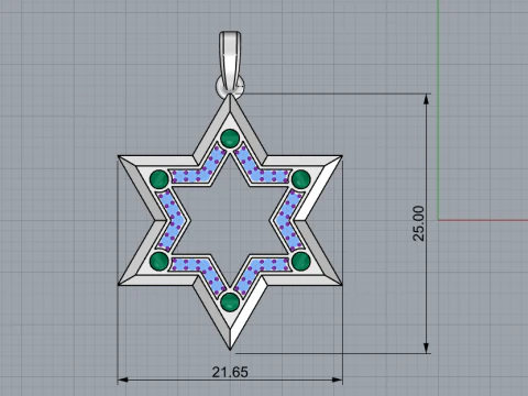 Star of david pendant light version model 981 3D Print Model