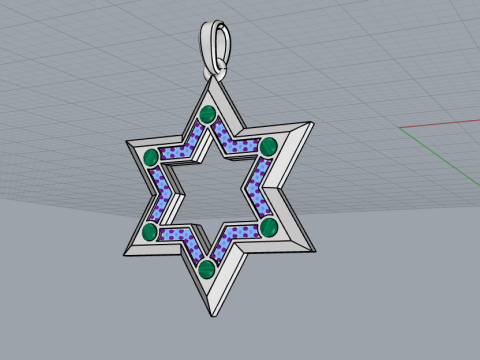 Star of david pendant light version model 981 Modèles 3D en vedette