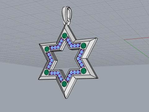 Star of david pendant light version model 981 3D Print Model