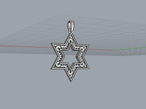 Star of david pendant light version model 981 Modèles 3D en vedette