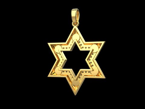 Star of david pendant light version model 981 Modèles 3D en vedette