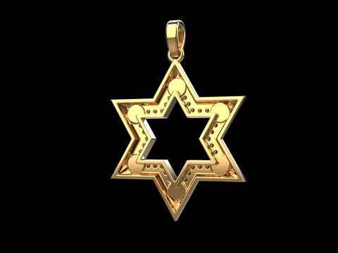 Star of david pendant light version model 981 3D Print Model