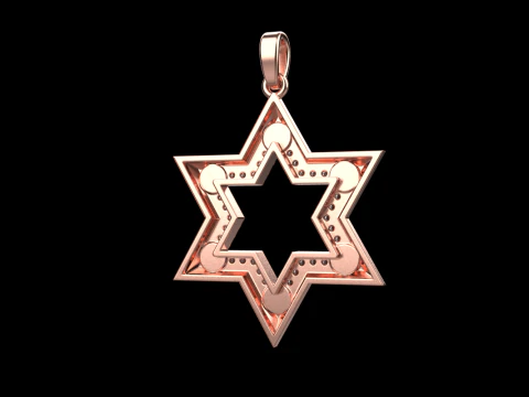 Star of david pendant light version model 981 3D Print Model