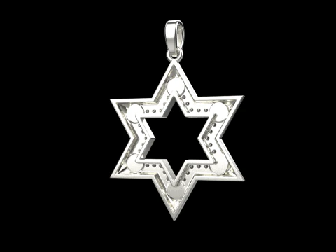 Star of david pendant light version model 981 3D Print Model