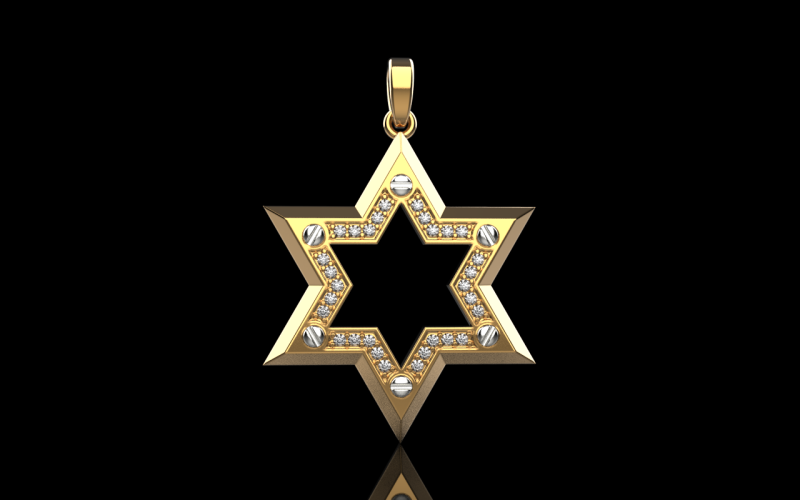 Star of david pendant light version model 981 Modèles 3D en vedette .c4d .max .obj .3ds .fbx .stl .blend