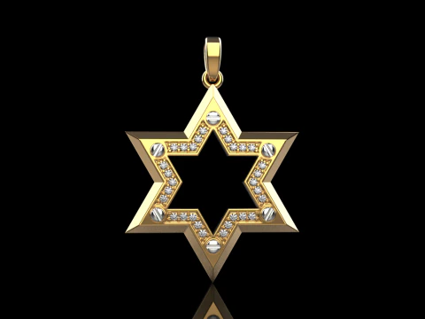 Star of david pendant light version model 981 3D Print Model