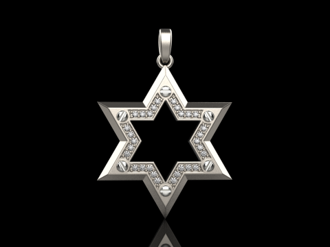 Star of david pendant light version model 981 Modèles 3D en vedette