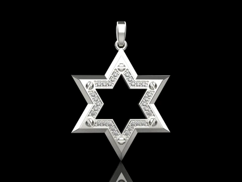 Star of david pendant light version model 981 3D Print Model