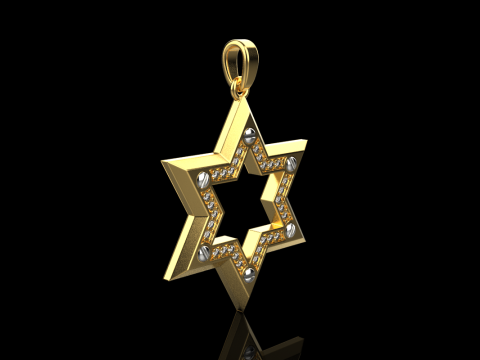 Star of david pendant light version model 981 Modèles 3D en vedette