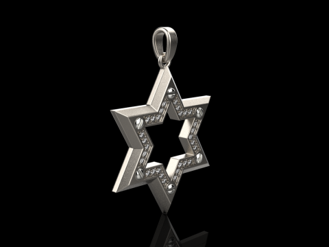 Star of david pendant light version model 981 Modèles 3D en vedette