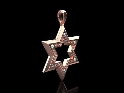 Star of david pendant light version model 981 3D Print Model