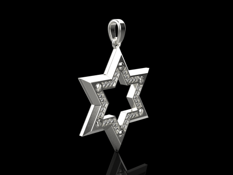 Star of david pendant light version model 981 Modèles 3D en vedette