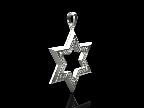 Star of david pendant light version model 981 3D Print Model